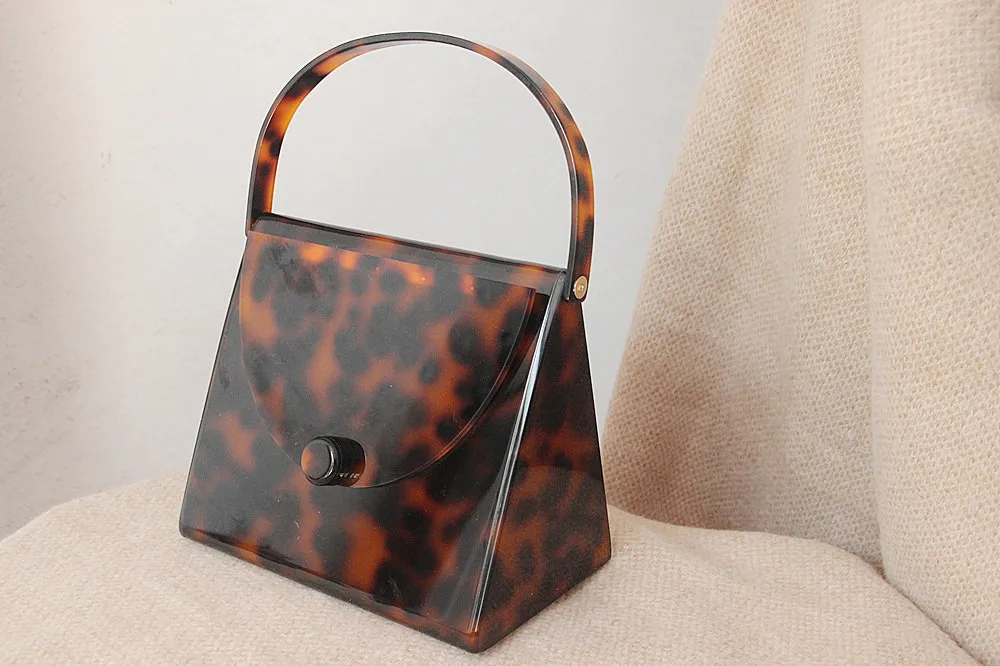 
womens clutch bag Leopard Print Dinner Bag Acrylic Clutch bag 