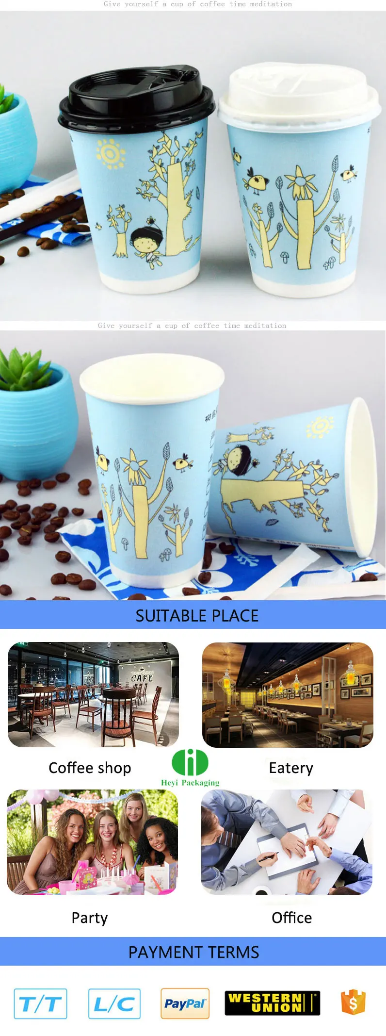 Wholesale Logo Printed Disposable Coffee Cups Foamed Heat Proof Coffee
