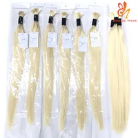 

Human bulk wholesale virgin hair bulk ash blonde Russian hair extensions suppliers raw Indian hair bulk