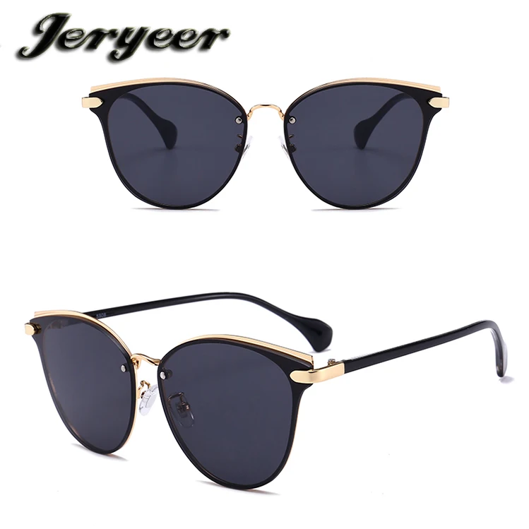 

Retail 2018 fashion cat eye oversized sunglasses women have stock metal high quality woman vintage sunglasses sun glasses