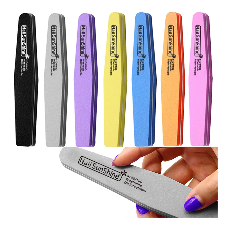 

The factory Spot wholesale diamond EVA sponge nail buffer professional nail file for nail tools 100/180, Pink,blue,yellow,gray,orange...customized