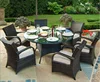 Hot sale wicker garden outdoor patio restaurant dining tables and chairs set