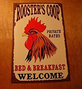 TIN SIGN Chicken Coop Rooster Metal Décor Art Farm Barn Cottage Kitchen A851