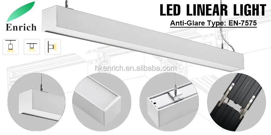 50000hours connectable led hanging linear lighting with 2ft/4ft/6ft/8ft length