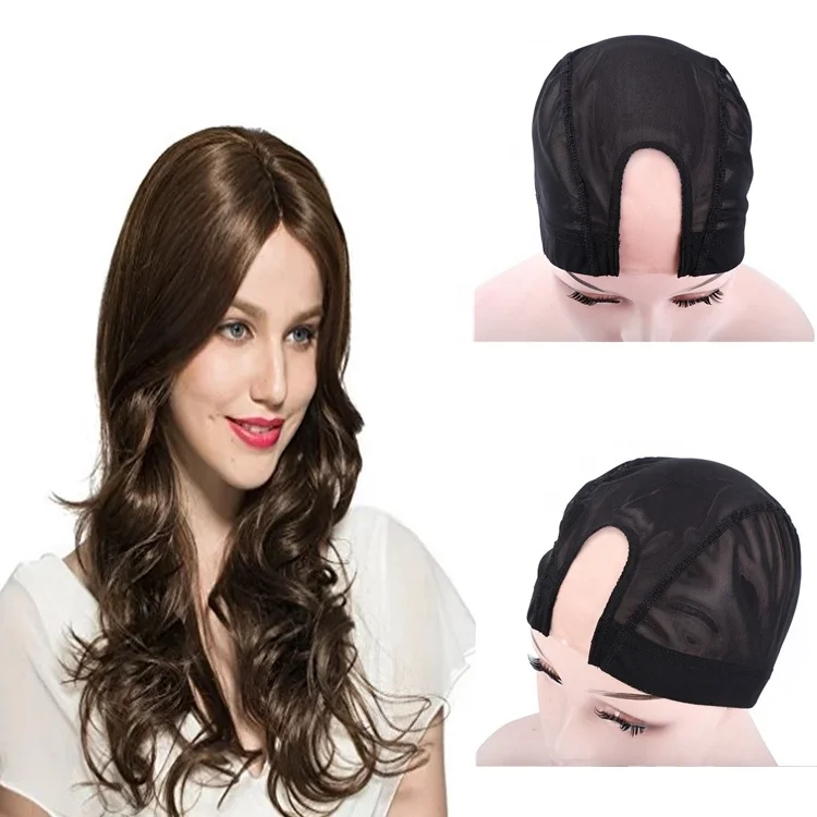 

High Quality Mono U Part Lace Front Elastic  Black Mesh Dome Wig Cap For Making Wigs