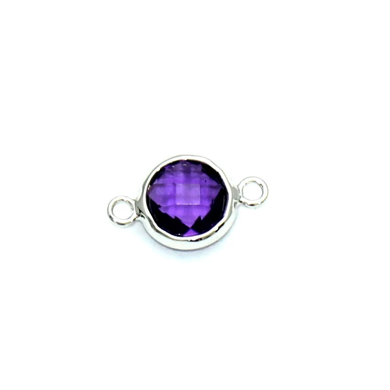

Beadsnice 925 sterling connectors gemstone round connector with double loops make silver jewelry ID 31944