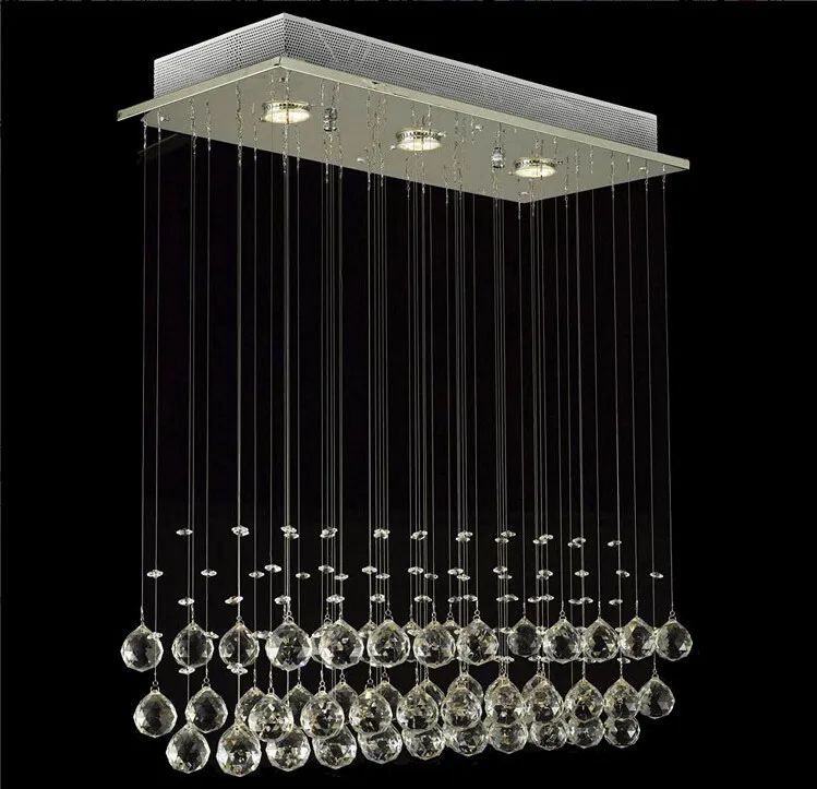 3 Lights Mini Hallway Crystal Hanging Lamp LED Decorative Lighting Fitting