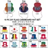 10 pcs papaer craft DIY national flags cardboard hat