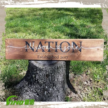 Personalized Couple Name Sign,Rustic Wood Sign Decor,Decorative Yard ...