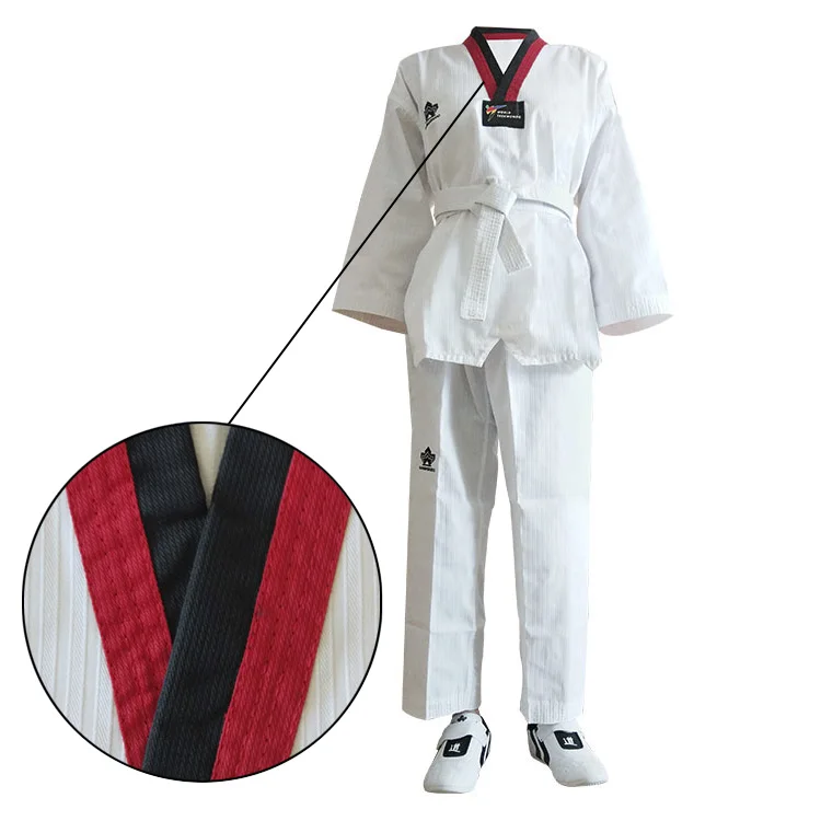 

Custom logo white martial arts uniform suits kids taekwondo uniforms