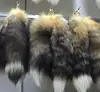long fox fur tails fur key Chainreal fur chain fox tails