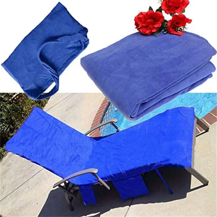 Plain Luxury Beach Towels Large Lounger Beach Towel With Pocket Lounge