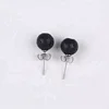 Custom 925 Sterling Silver Lava Gemstone Earring Stud