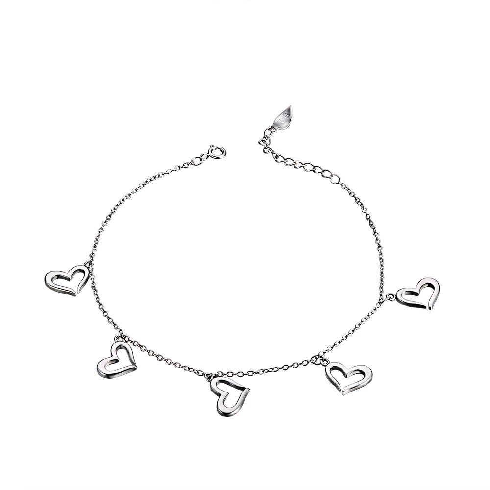 

New Design Anklet 925 Sterling Silver Chain Heart Foot Jewelry For Women