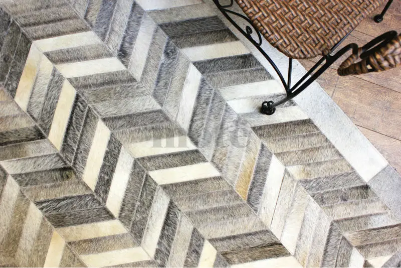 Mote Grey Chevron Hair On Cowhide Leather Patchwork Rugs Carpts Runners Mats Buy Stitched Leather Patchwork Rugs Product On Alibaba Com