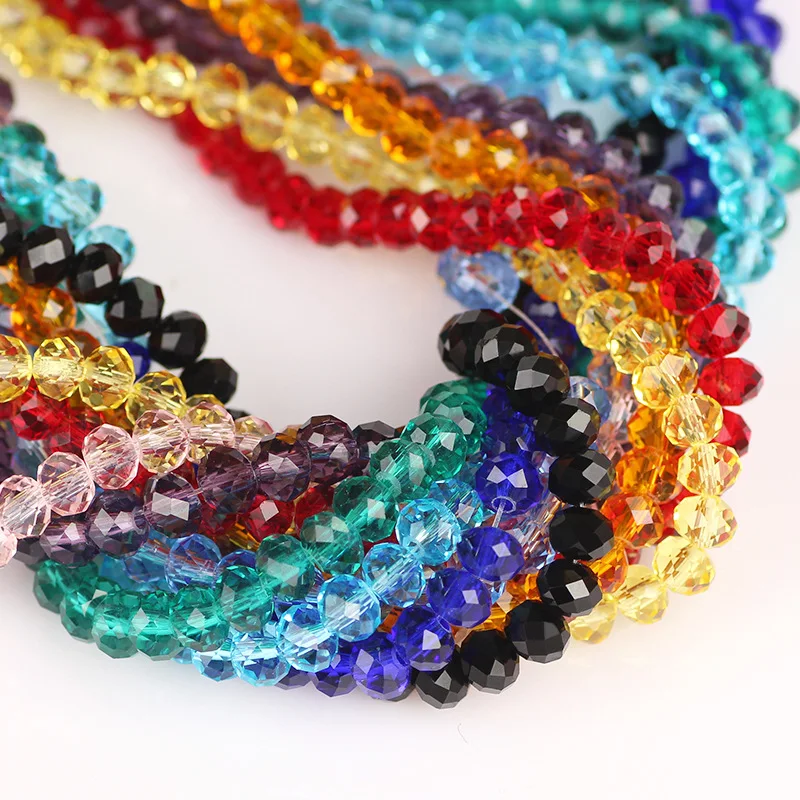 

Free Shipping 27 Colors Option 1- Hollow Faceted Rondelle Gemstone Glass Beads for Jewelry Making, Please refer to colour card