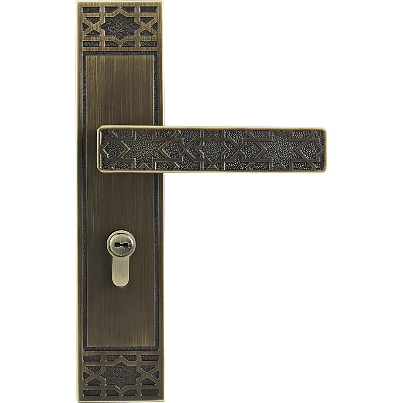 

Chinese full brass mute double open female door handle lock with plate CL-0061, Black bronze / red bronze/bronze