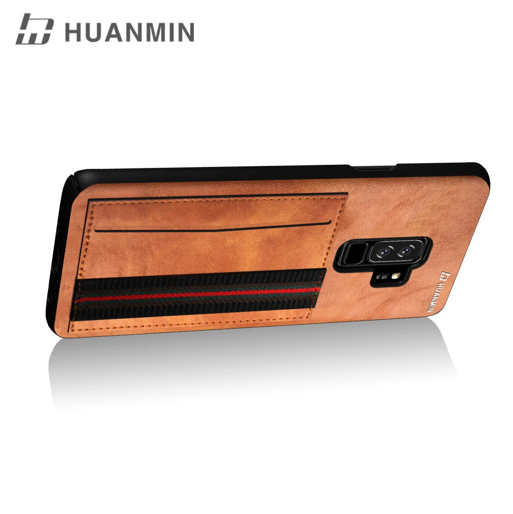 

With credit card slot back cover phone case for samsung galaxy S9 plus, card slot case for Samsung mobile phone shell, Brown;blue;black;red;grey