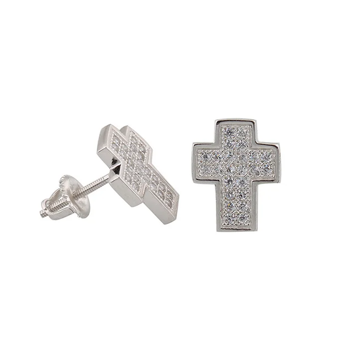 925 Sterling Silver Alloy Michael Cross Earrings For Man Buy
