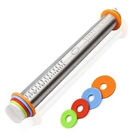 

Wholesale Stainless Steel Dough Roller Adjustable Pastry Baking Rolling Pin With Thickness Rings