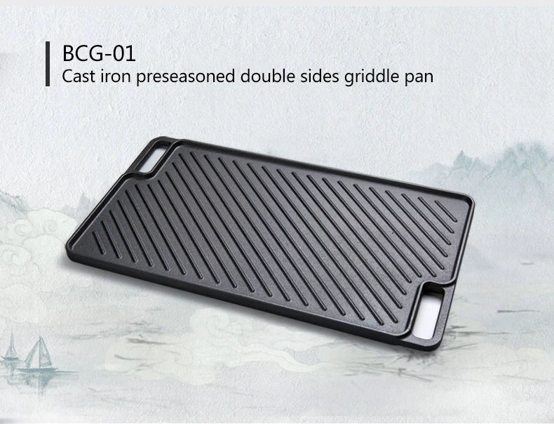 Cast Iron Griddle Grill Pan Reversible Nonstick For Gas Stove