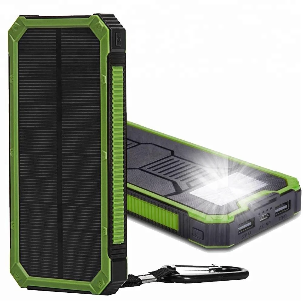 

High Capacity 10000mah power bank solar charger, Blue;green;orange;black;customized