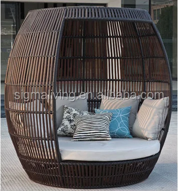 New Design Good Quality Patio Furniture Outdoor Beds Rattan Bird Patio Furniture Outdoor Beds Rattan