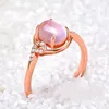 Unique High End New Oval Ruby Ring Platinum Plated Diamond Furong Stone Powder Crystal Wish Ring
