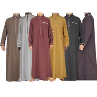 

Latest abaya designs dubai men fashion cheap Middle eastern tunic kaftan long sleeve loose Saudi Arab Muslim thobe