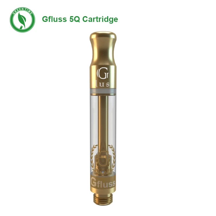 

china wholesale e cigarette 0.5 ml vape cbd cartridge with metal mouth tip, Sliver/gold