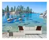 Beautiful Blue Clear Water on The Shore of The Lake Tahoe - Removable Wall Mural | customized Large Wallpaper