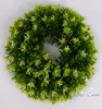 Wholesale wall hanging decorative artificial grass wreath with flowers from China supplier