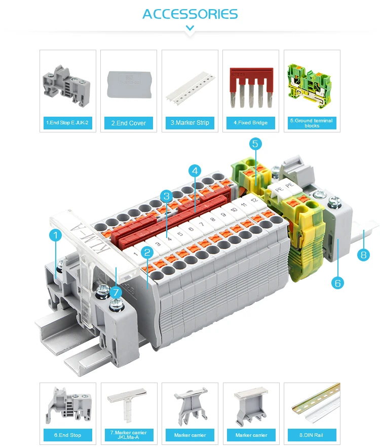 Jpt 6 Screwless Phoenix Pt Din Rail Industrial Terminal Blocks Buy
