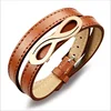 Genuine Leather Double Wrap Belt Buckle Bracelet for Women Bangles