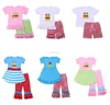 New pushed America school day children cotton clothing applique clothes sets kids clothes
