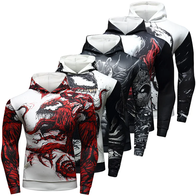 

OEM New Factory Wholesale Mens Sportswear Quick Dry 3D Printed Pullover Hoodies