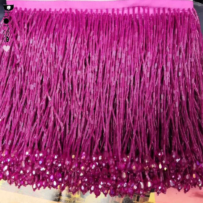 Hot Sell Fashion Bling Bling Hand Sew On Ribbon Long Trim Gold Beaded