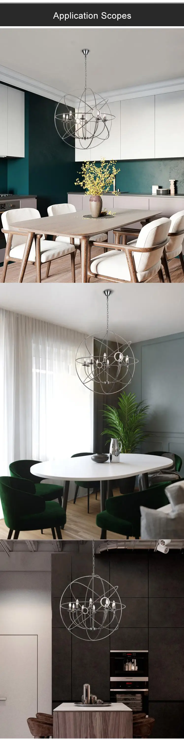 2021 hot sell vintage iron type design farmhouse pendant light round ball chandeliers pendant lamp