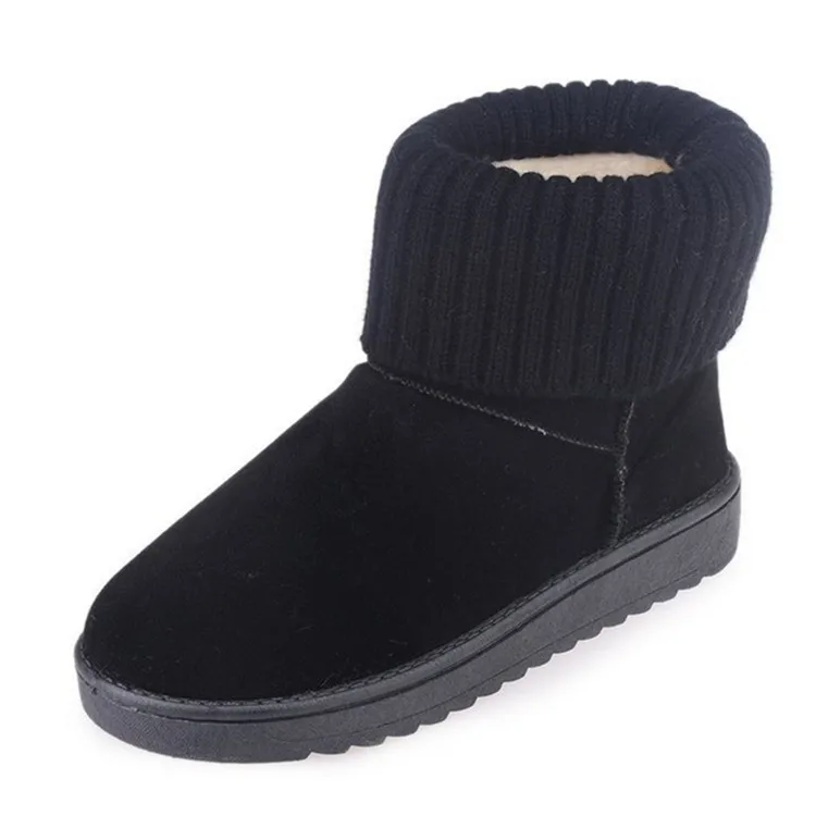 

Hot sale woman round head Middle shoes plush warm winter snow anti season boots, Black,brown,pink,gray