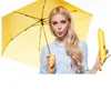 Creative cartoon personality banana shape portable three folding umbrella
