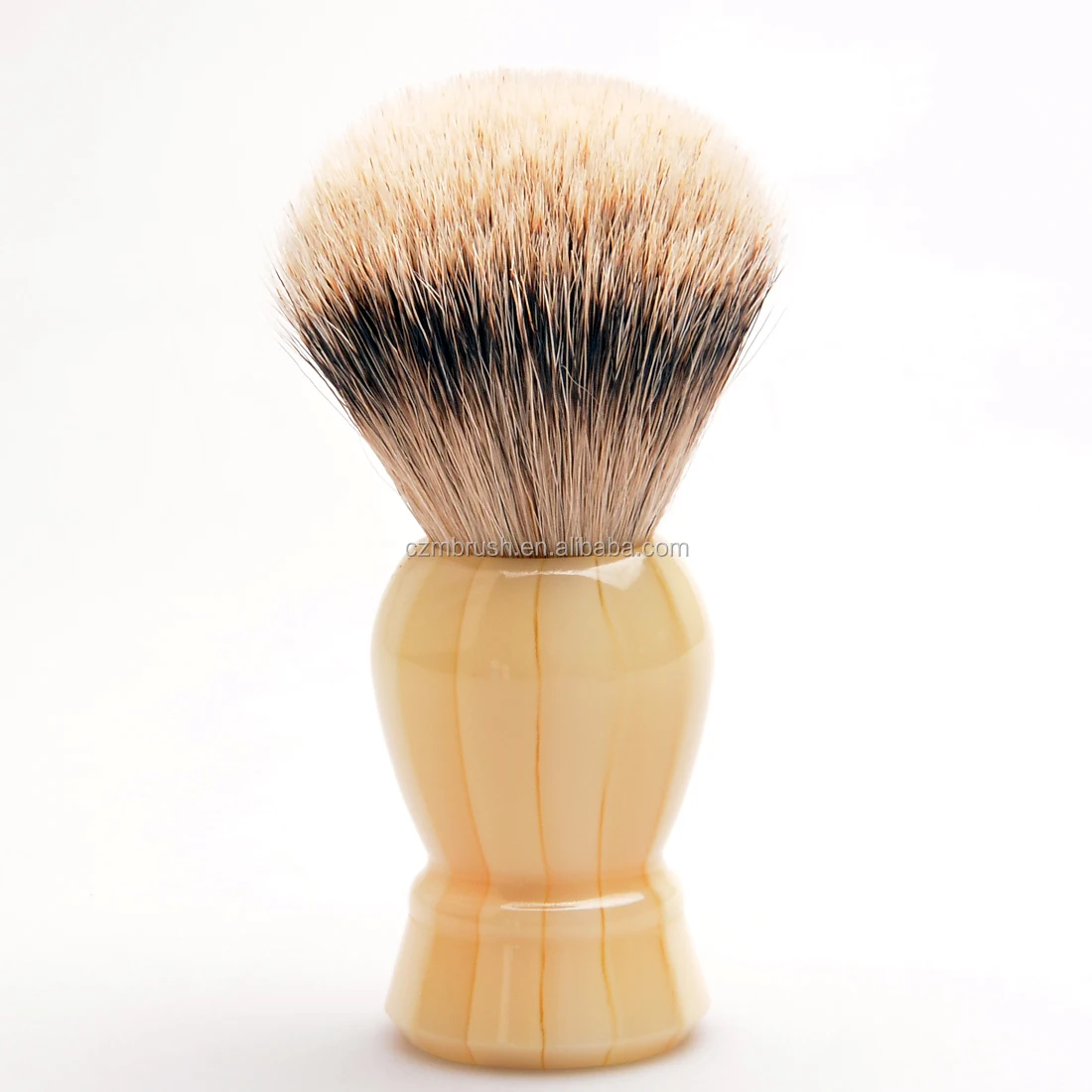 

Best Selling Faux Ivory Strip Resin Handle Silvertip Badger Hair Shaving Brush 20mm Knots Wet Shaving Tools