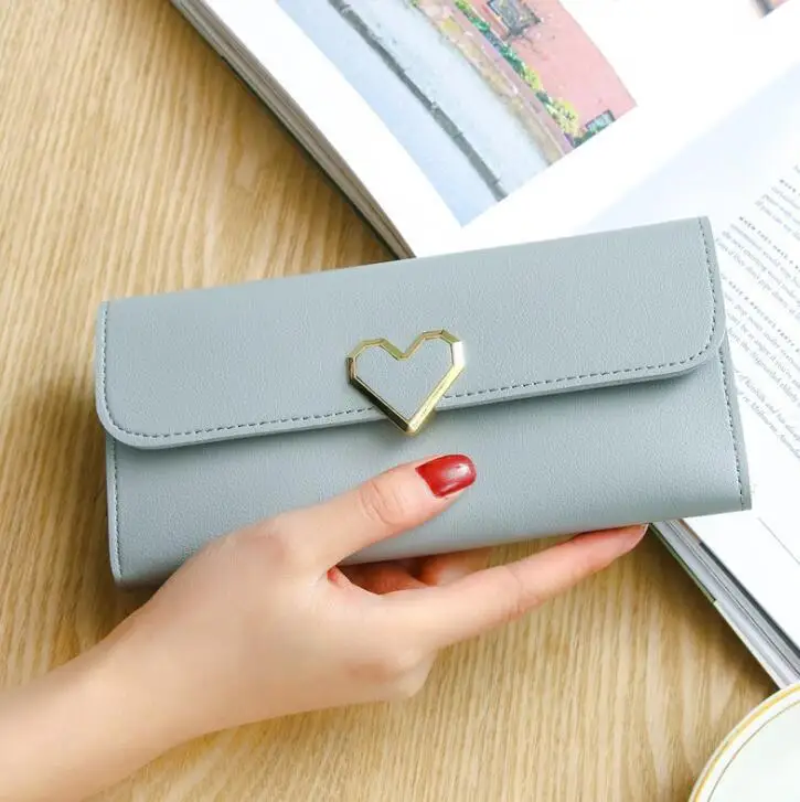 

Korea Style Stock Clutch Bag RFID Blocking PU Lady Wallet Women Wallets, Purple/gray/black/pink/deep pink/blue