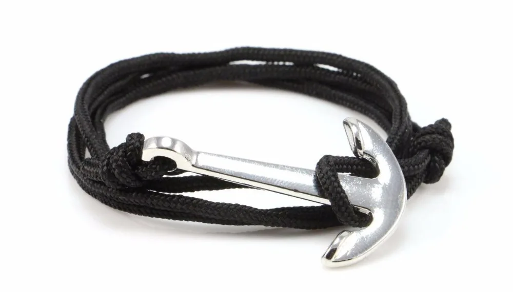 Custom Logo 316L Stainless Steel Anchor Rope Bangle Bracelet Men For Gifts
