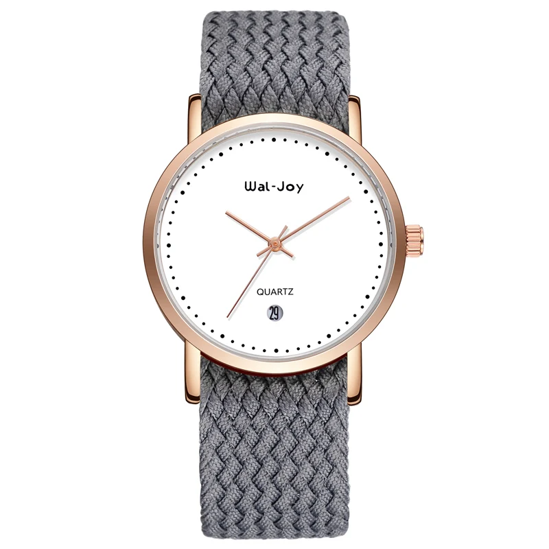 

WJ9007 Own Branding Luxury Watches Women Nylon OEM Watch Low MOQ Casual Waterproof Calendar Wristwatch Logo Custom, Gray;beige;green;blue;red;pink