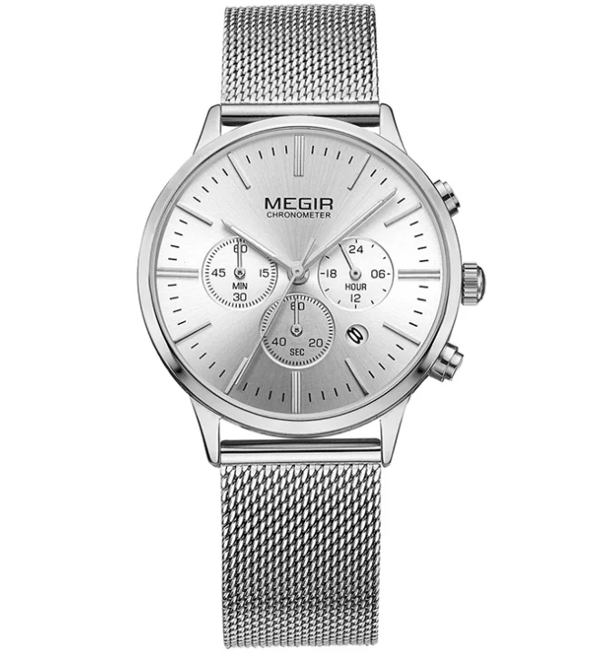 

MEGIR 2011 L2 2018 Megir Golden Women Luxury Fashion Business Quartz Watches Calendar Chronograph Analog Wristwatch