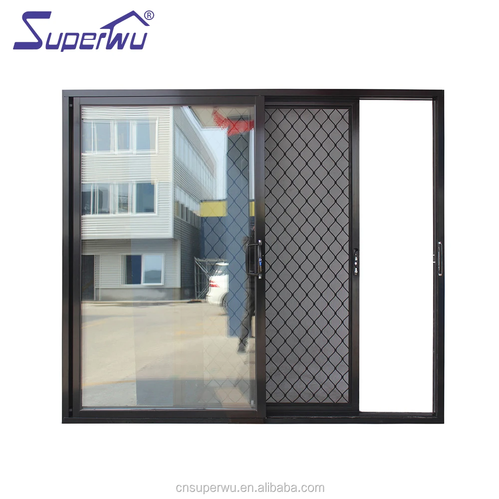Solution to Australia market aluminum sliding doors with black security mesh