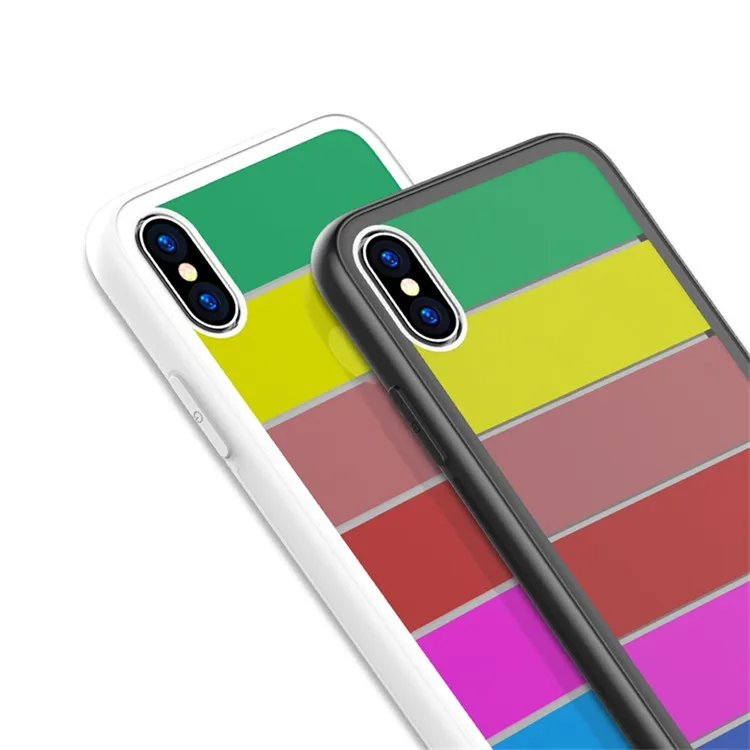 

2018 New 6.1 6.5 Inch XS Cover Glass Rainbow Phone Case for iPhone 9 plus