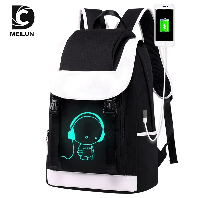 

New Design Wholesale waterproof cute luminous backpack school backpack bags for kids, Gray/black/blue/red