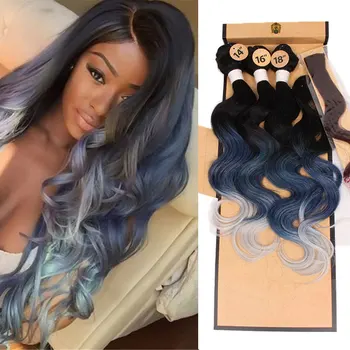 Fashionable Synthetic Body Wave Kinky Curly Hair Weave Bundles