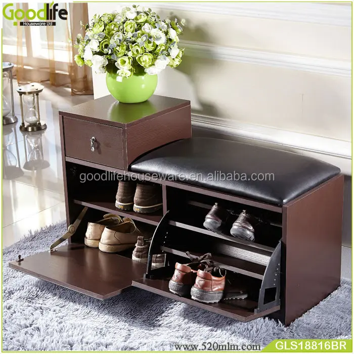 Latest Design Wood Shoe Rack With Pu Seat From Goodlife Buy Wood Shoe